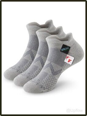 Men's Gray Diabetic Ankle Socks 3 Pack Non-Binding Moisture-Wicking Cushioned